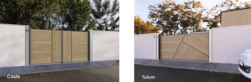 Portails aluminium ligne celare, collection Klostra