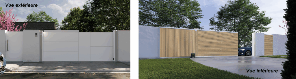 Portails aluminium ligne celare, mixer les faces