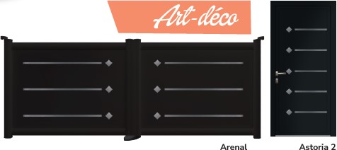 Coordonné porte + portail Art Déco