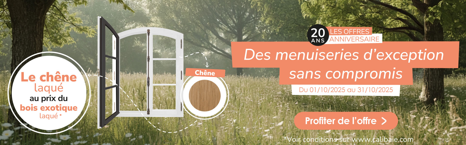 Promotion menuiseries bois octobre 2025 Calibaie