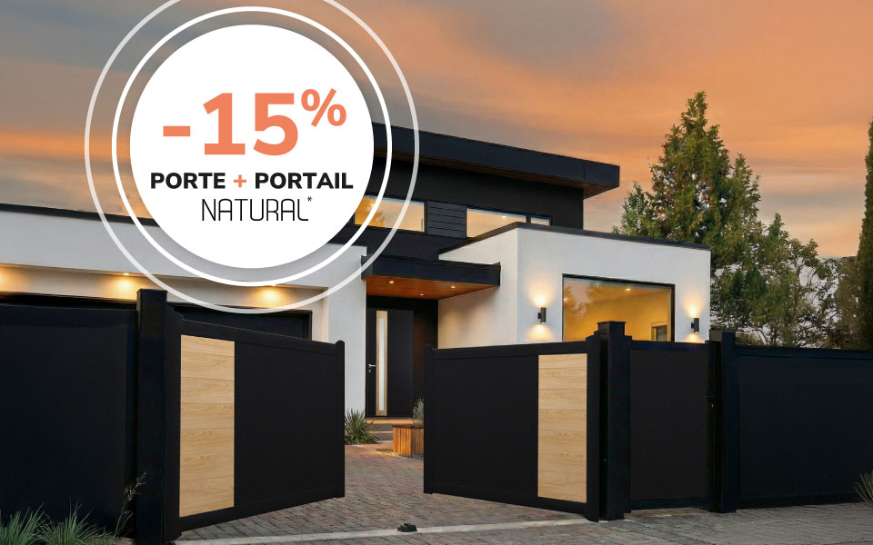 promotion porte d'entrée et portail assortis