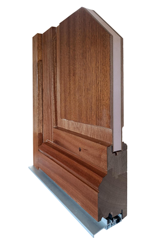 coupe porte d'entrée bois