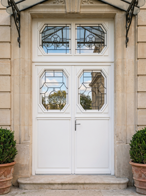 porte bois avec imposte sur mesure